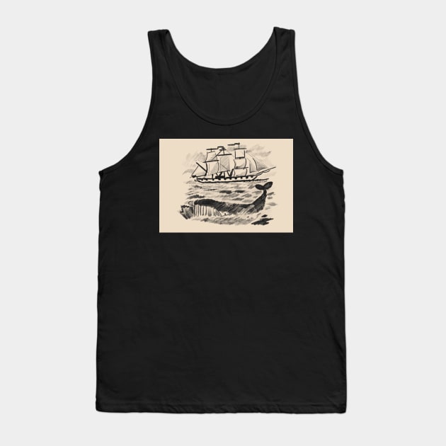 Whale & Ship Sketch - Over The Garden Wall Tank Top by JuneNostalgia